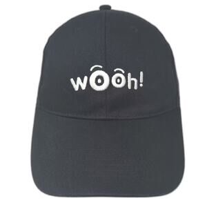 Jackalope Wooh! Embroidered Logo Black White Adjustable Slideback Cap OS